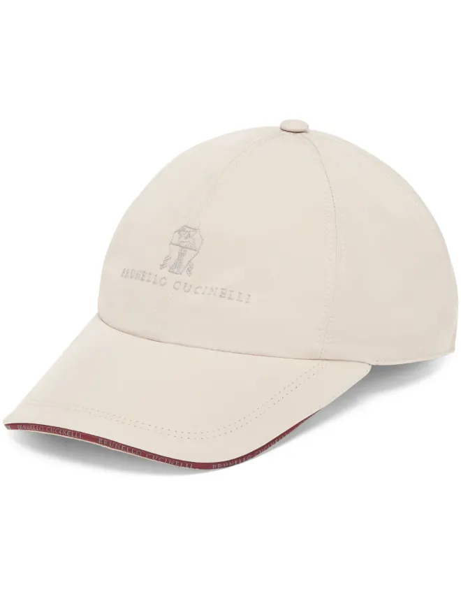 Brunello Cucinelli Brunello Cucinelli ロゴ刺繍キャップ - ニュートラルカラーの商品画像