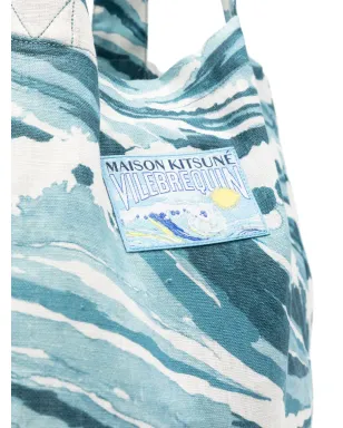 Maison Kitsuné アブストラクトパターンプリントリネンバッグ - サムネイル3