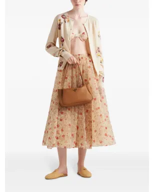 Prada フローラルプリント ウール カーディガン（ニュートラル系） - サムネイル2