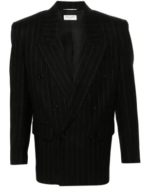 Saint Laurent ダブルブレスト ウール ブレザー - ブラック - サムネイル1