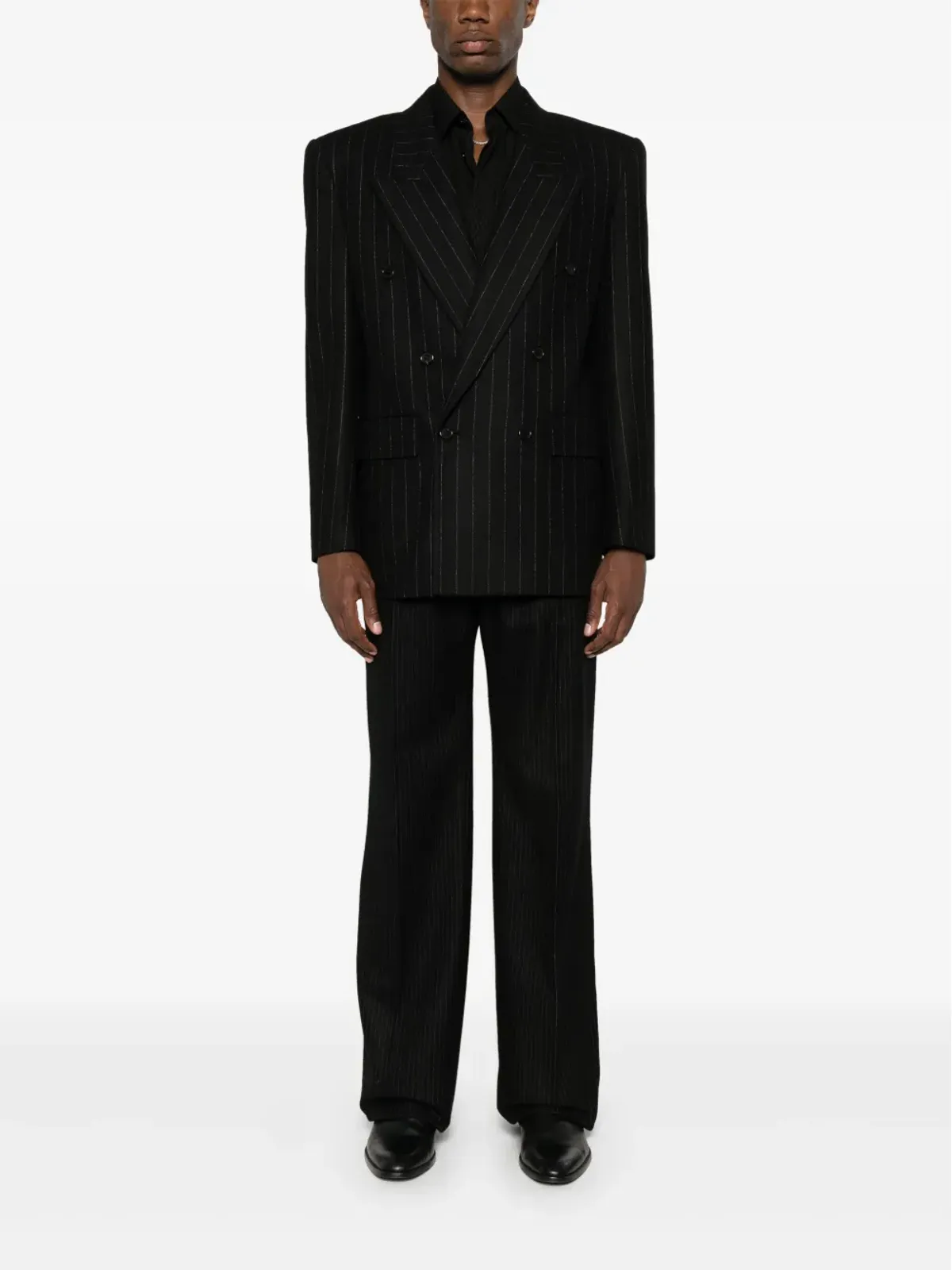 Saint Laurent ダブルブレスト ウール ブレザー - ブラック - 画像2