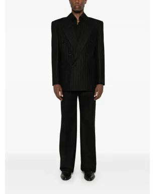 Saint Laurent ダブルブレスト ウール ブレザー - ブラック - サムネイル2