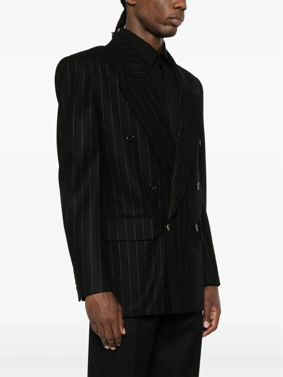 Saint Laurent ダブルブレスト ウール ブレザー - ブラック - 画像3