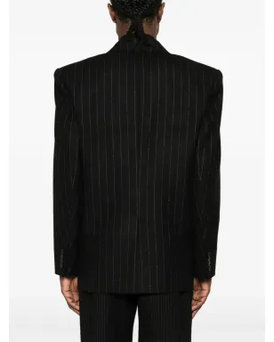 Saint Laurent ダブルブレスト ウール ブレザー - ブラック - サムネイル4
