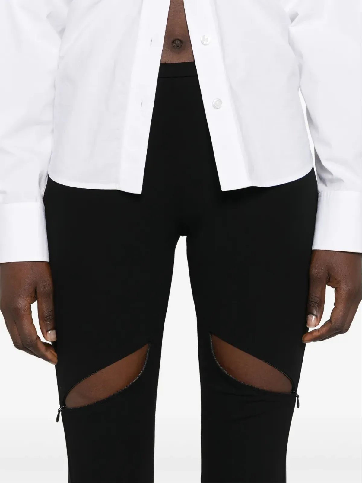 Courrèges Ellipse ブートカットパンツ ブラック - 画像5