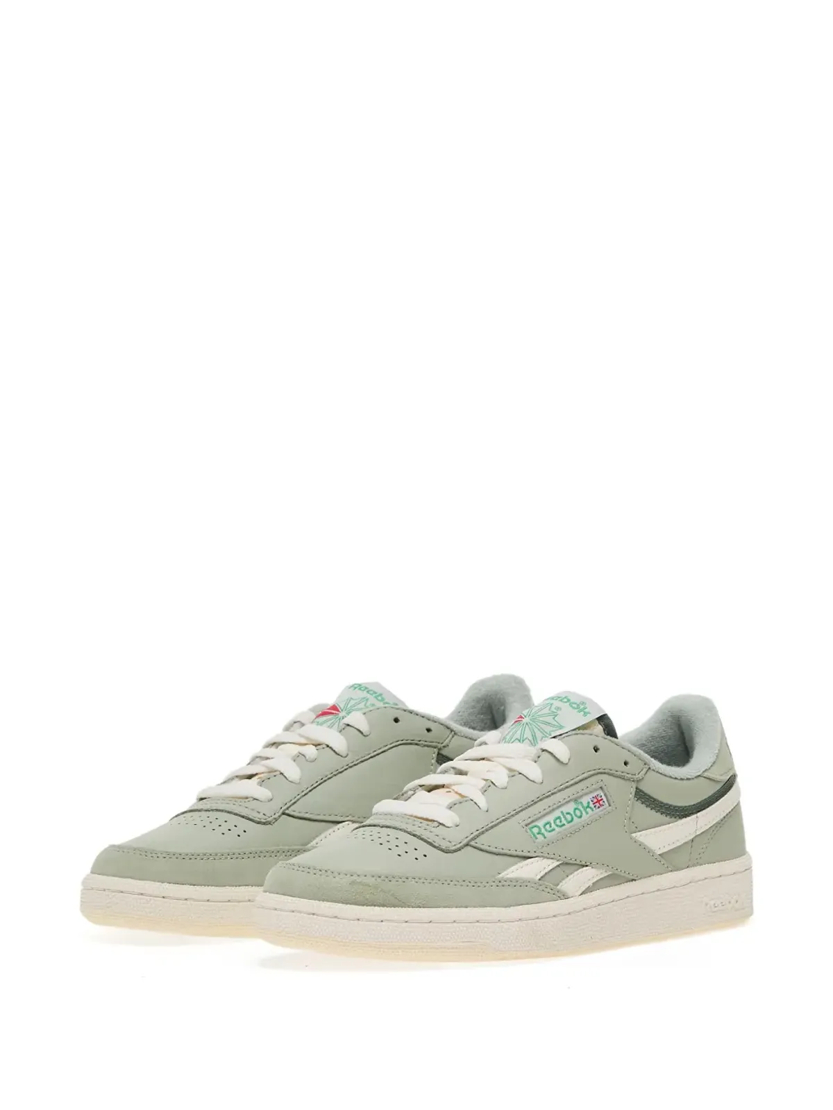 Reebok レザー スニーカー グリーン - 画像2