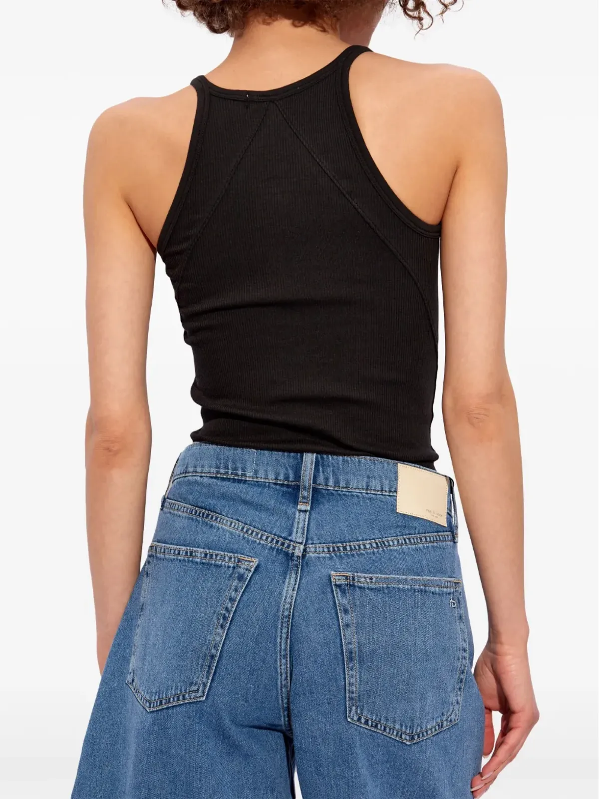 rag & bone エッセンシャル リブ編みタンクトップ（ブラック） - 画像4