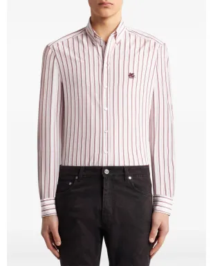 ETRO ストライプ柄コットンシャツ レッド - サムネイル3