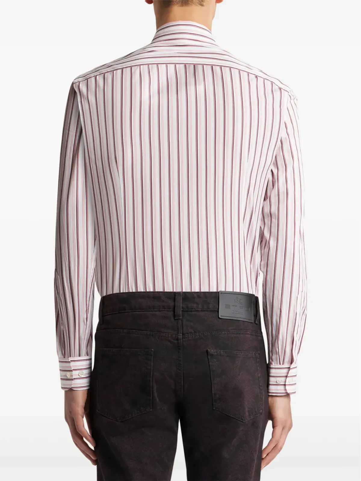 ETRO ストライプ柄コットンシャツ レッド - 画像4