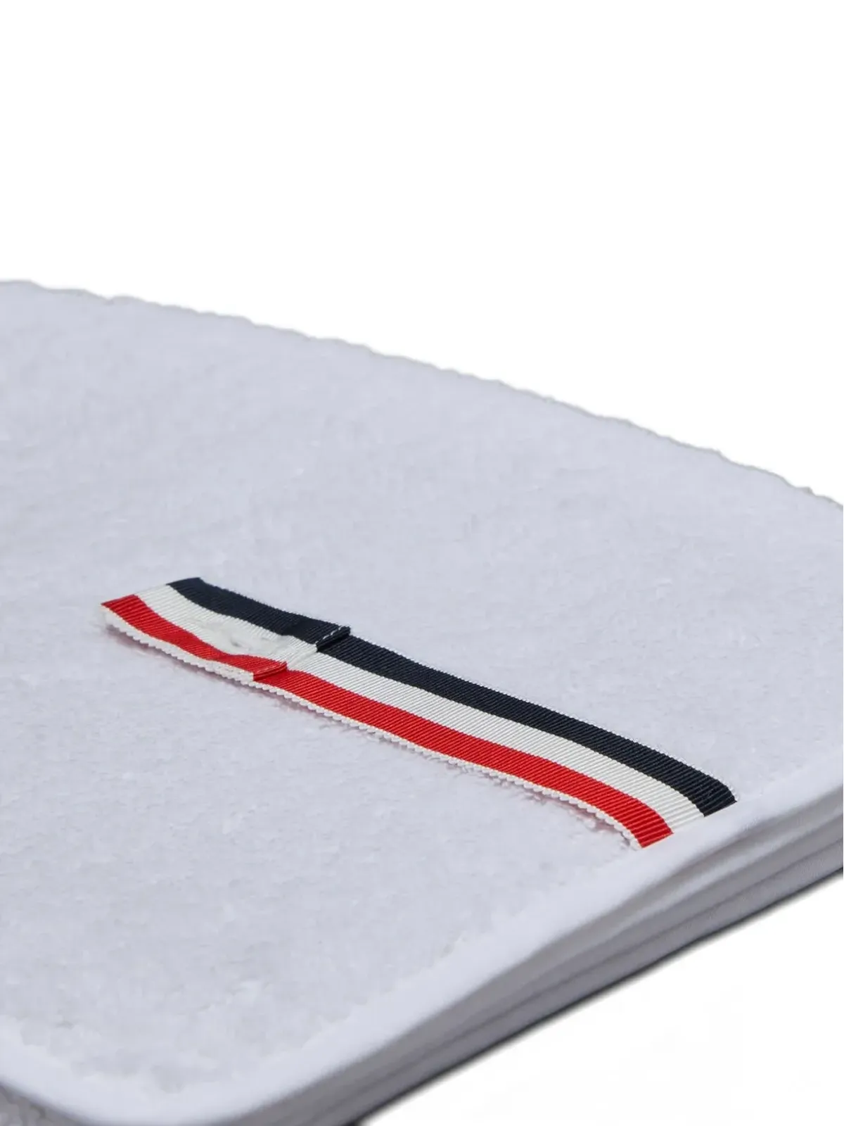 Thom Browne リボン縁取りコットン タオル 30cm×88cm - ホワイト - 画像3
