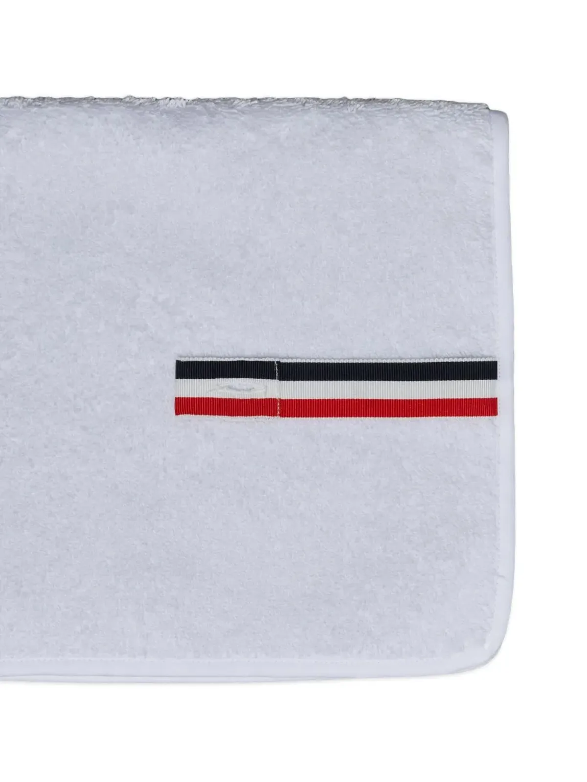 Thom Browne リボン縁取りコットン タオル 30cm×88cm - ホワイト - 画像4