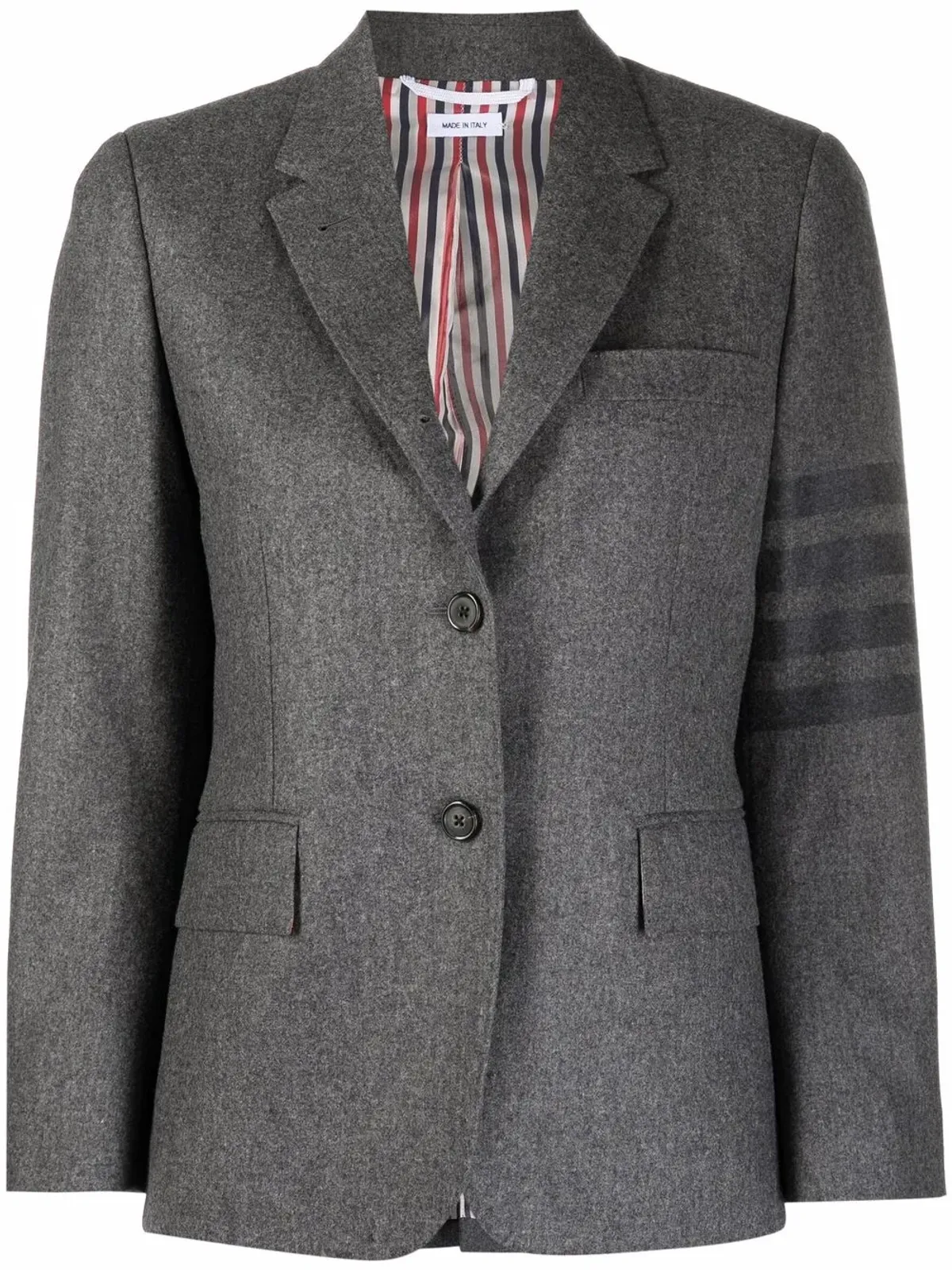 Thom Browne 4バー・ストライプ クロップド丈 ボタン前留め ブレザー - グレー - 画像1