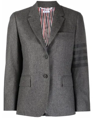 Thom Browne 4バー・ストライプ クロップド丈 ボタン前留め ブレザー - グレー - サムネイル1