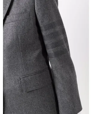 Thom Browne 4バー・ストライプ クロップド丈 ボタン前留め ブレザー - グレー - サムネイル5