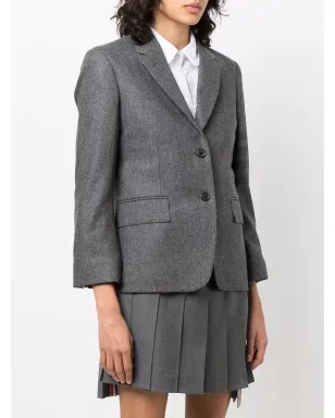 Thom Browne 4バー・ストライプ クロップド丈 ボタン前留め ブレザー - グレー - サムネイル3