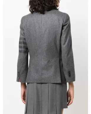 Thom Browne 4バー・ストライプ クロップド丈 ボタン前留め ブレザー - グレー - サムネイル4