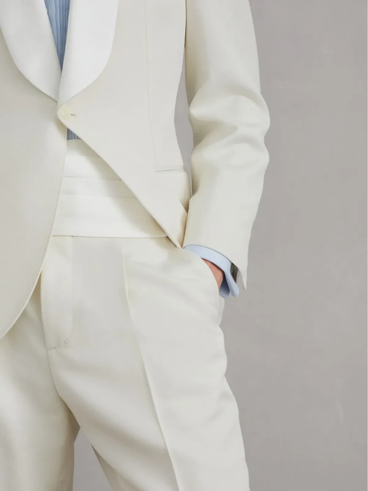 Brunello Cucinelli サテンカンマーバンド - ホワイト - 画像4
