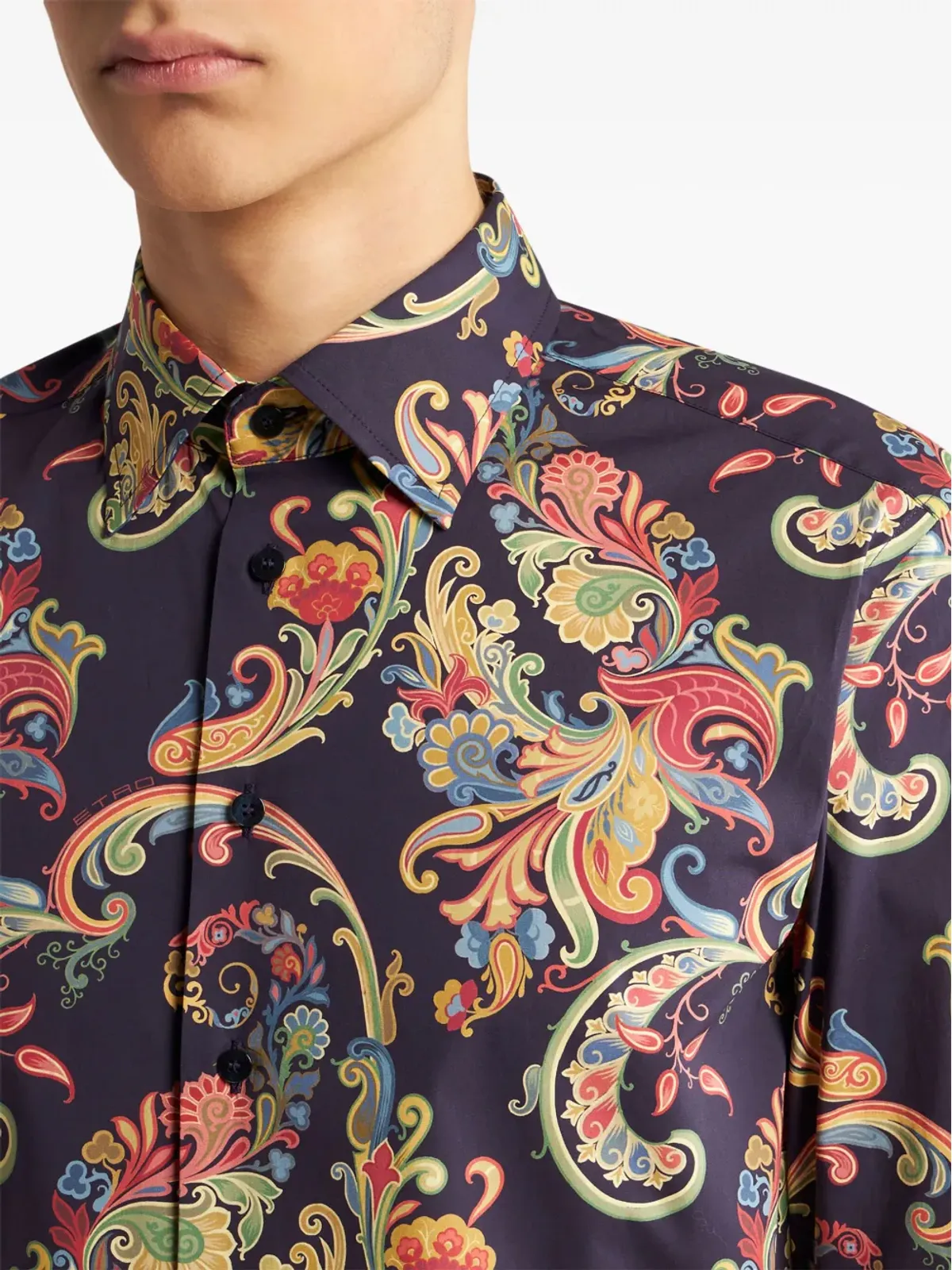 ETRO ペイズリープリント コットンブレンド シャツ - 画像5