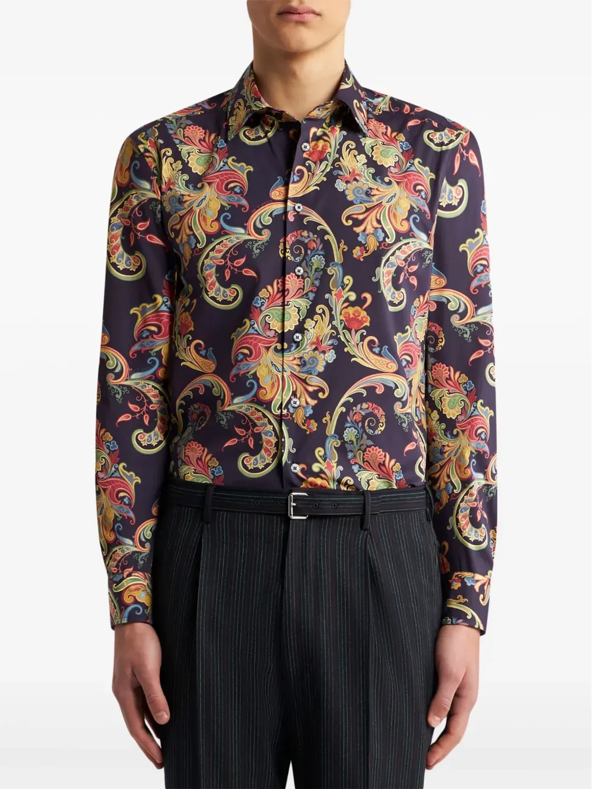 ETRO ペイズリープリント コットンブレンド シャツ - 画像3