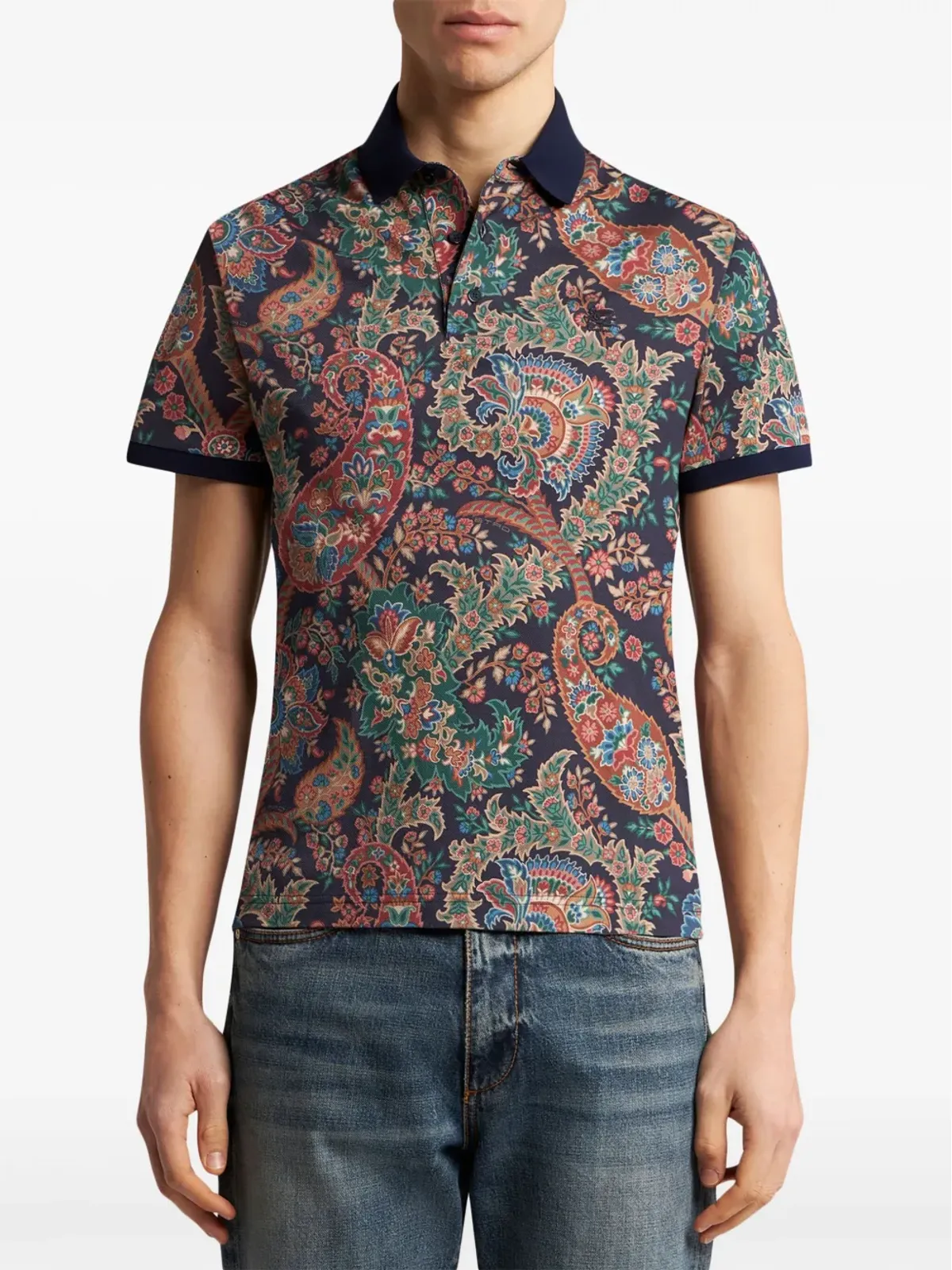 ETRO フローラルペイズリープリント ポロシャツ - ブルー - 画像2
