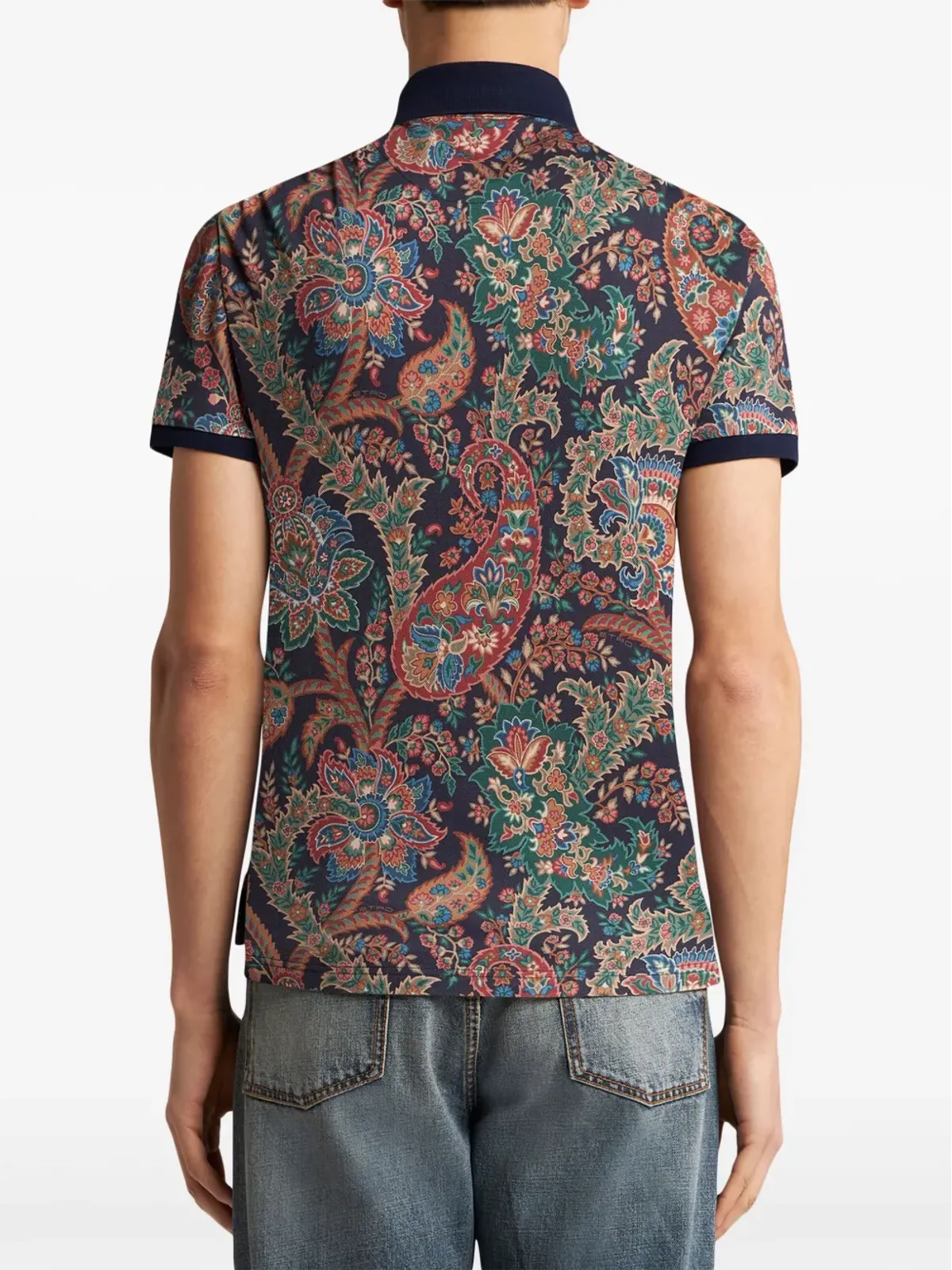ETRO フローラルペイズリープリント ポロシャツ - ブルー - 画像3