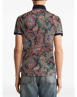 ETRO フローラルペイズリープリント ポロシャツ - ブルー - サムネイル3