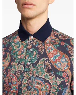 ETRO フローラルペイズリープリント ポロシャツ - ブルー - サムネイル4