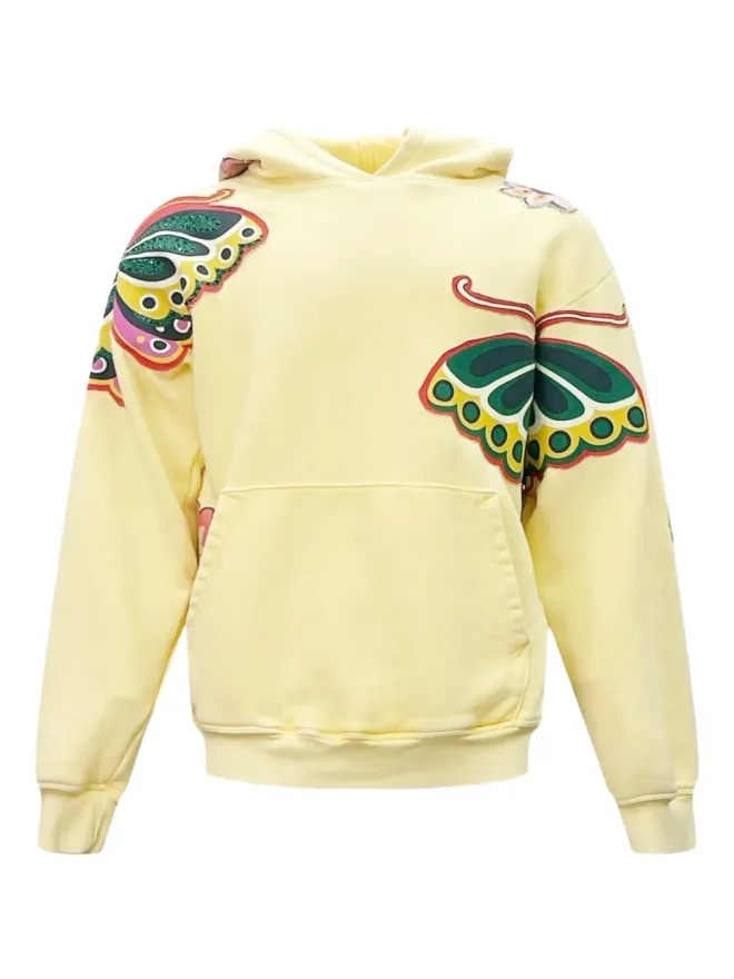 COÛT DE LA LIBERTÉ cout de la liberte Killian butterfly-print hoodie - Yellowの商品画像