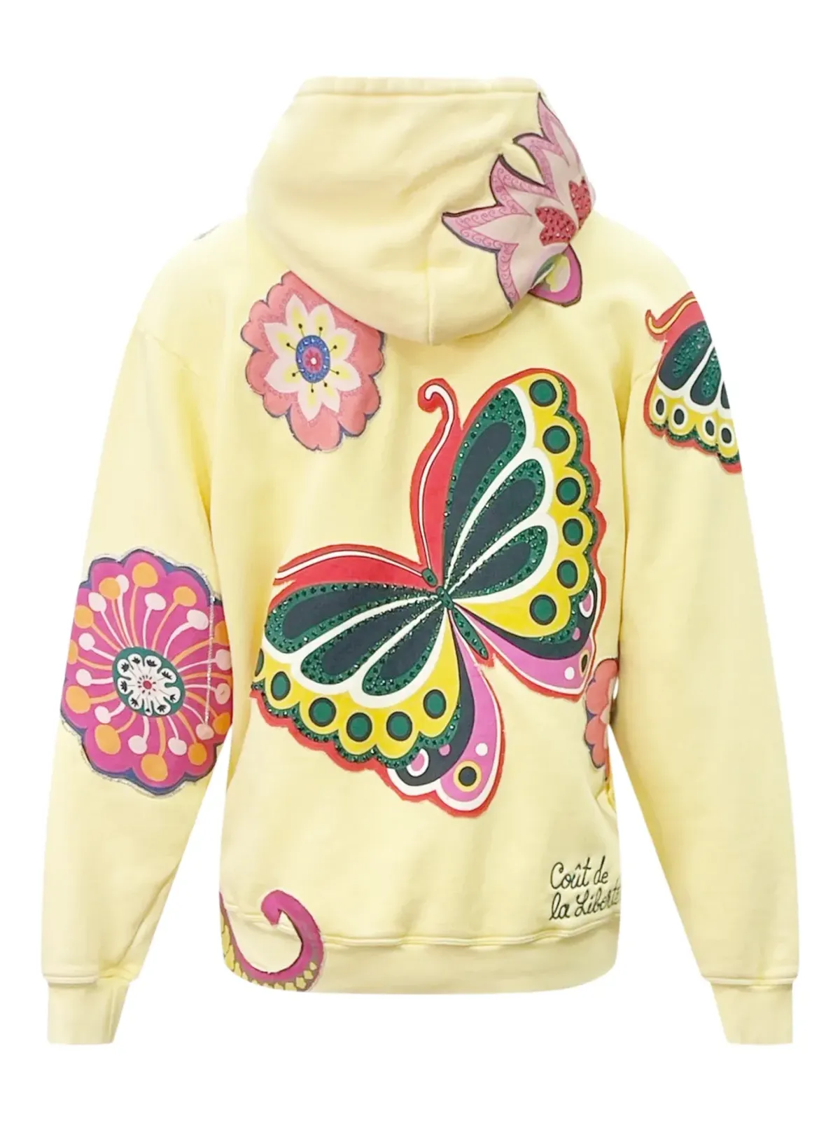 cout de la liberte Killian butterfly-print hoodie - Yellow - 画像5