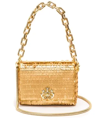 Isla logo-plaque shoulder bag - Gold - サムネイル1