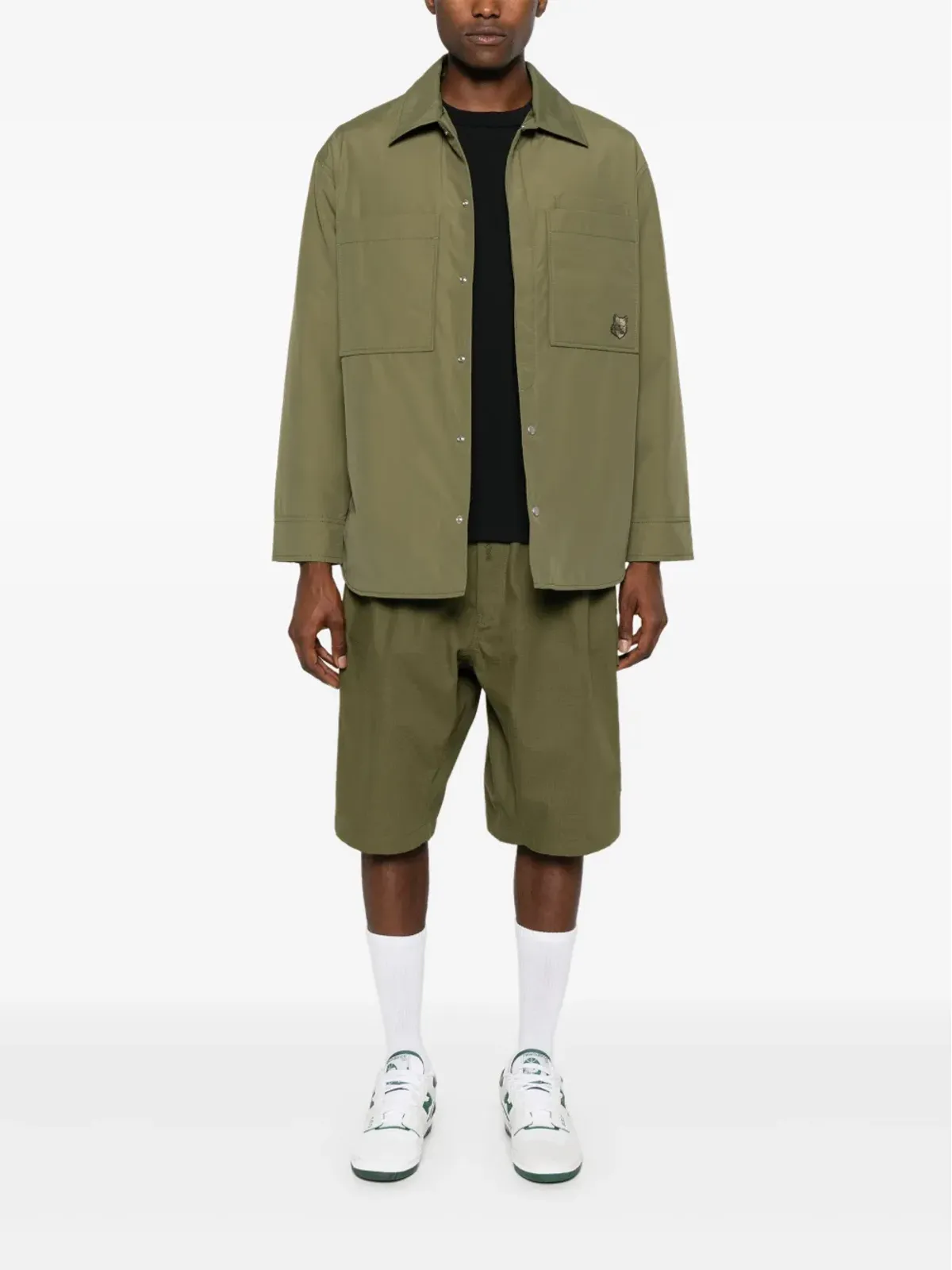 Maison Kitsuné キツネモチーフのパッド入りシャツジャケット - グリーン - 画像2