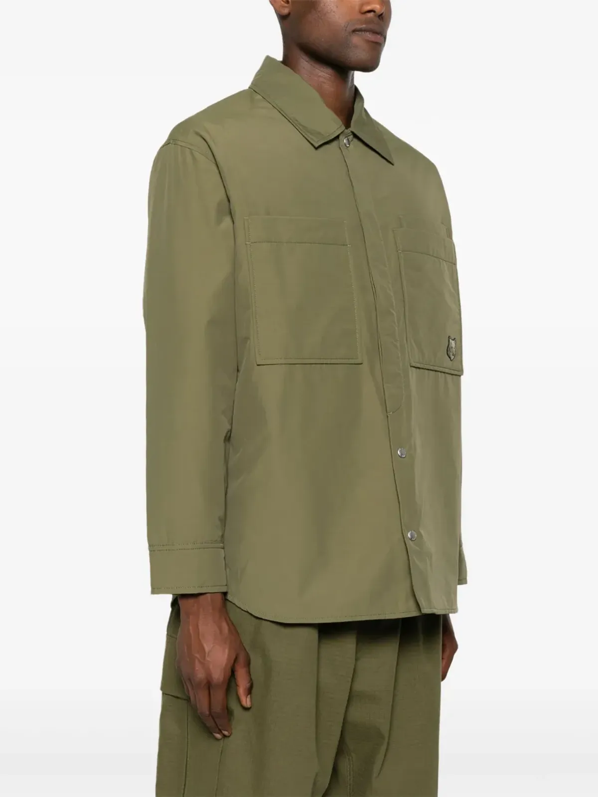 Maison Kitsuné キツネモチーフのパッド入りシャツジャケット - グリーン - 画像3