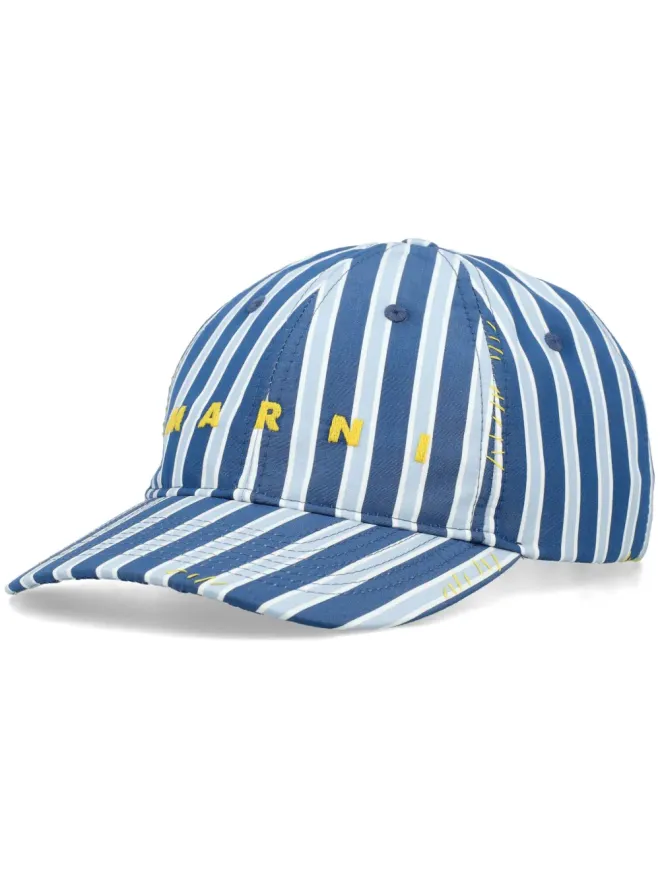 Marni Marni ストライプコットン ベースボールキャップ - ブルーの商品画像