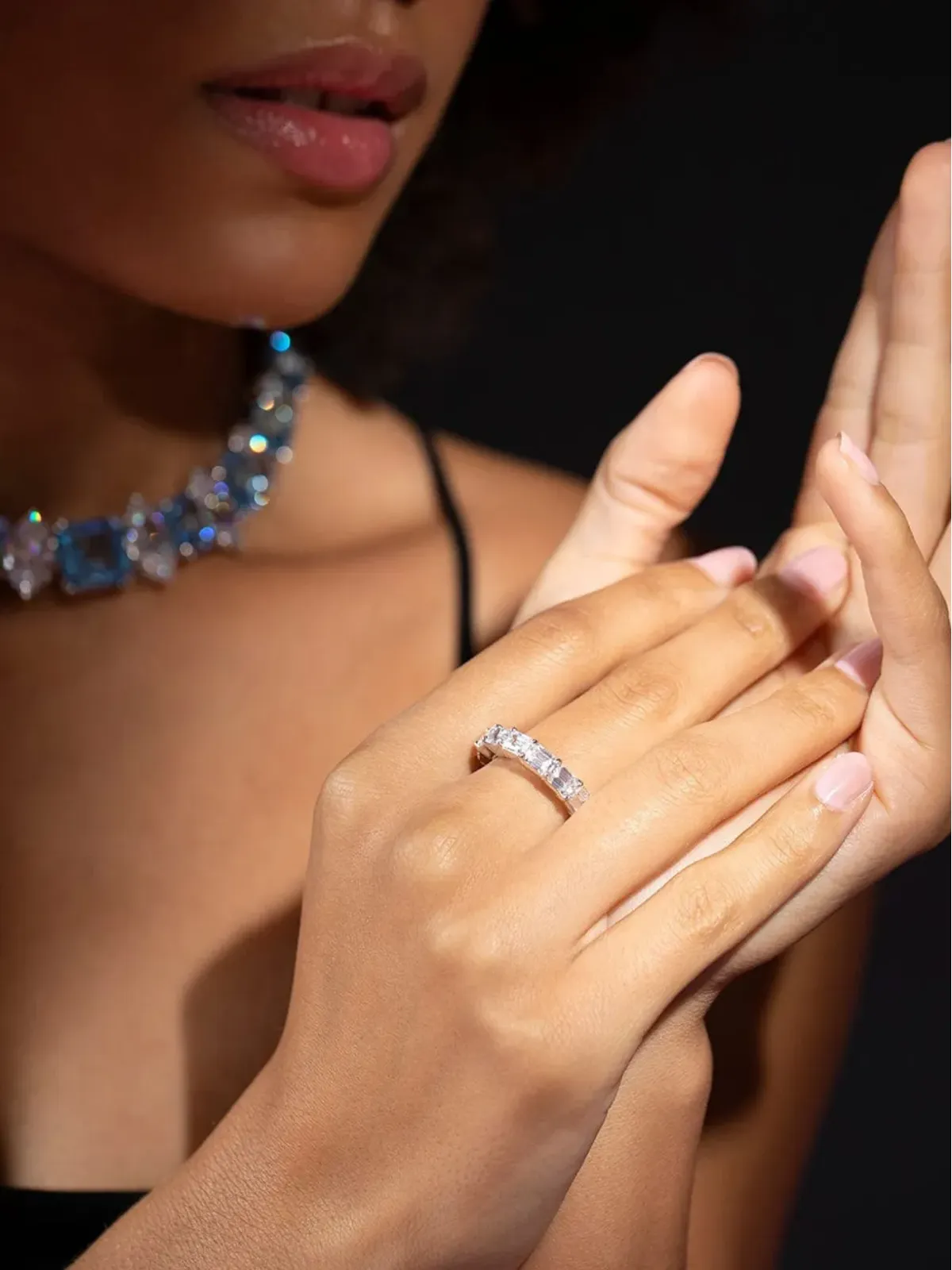 Fantasia by Deserio 14kt white gold cubic zirconia eternity ring - 画像2