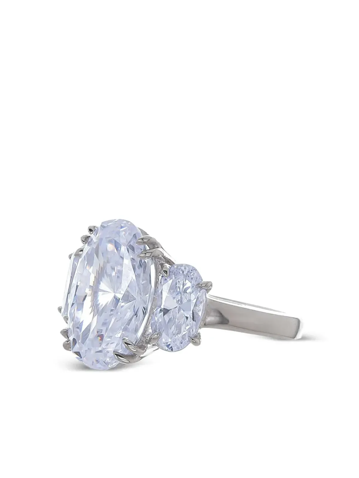 Fantasia by Deserio 14kt White Gold Triple Oval Ring - 画像2