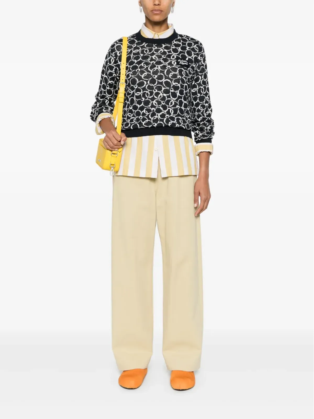 Maison Kitsuné ロゴアップリケ付き フローラル ニットセーター - 画像2