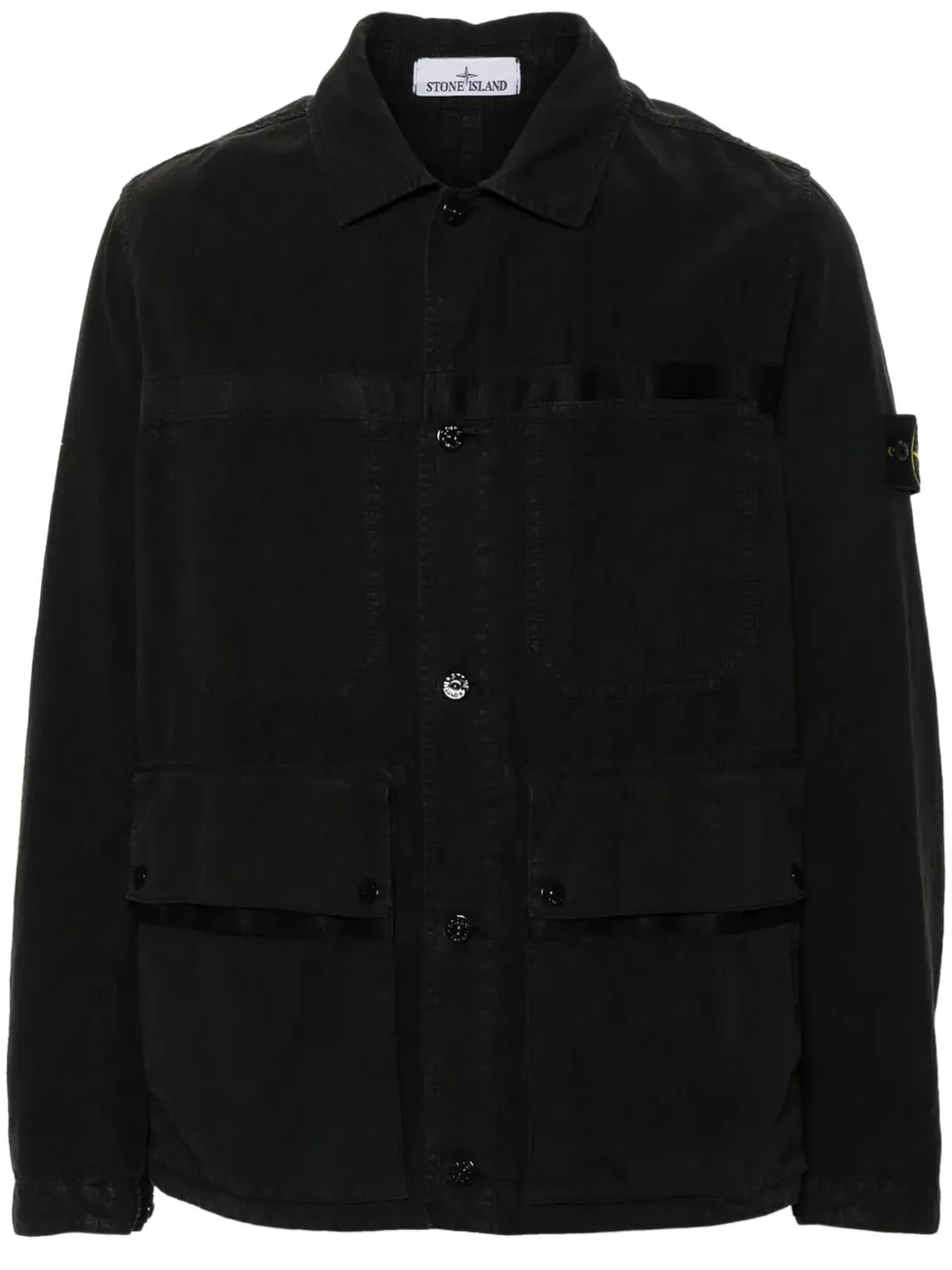 Stone Island コンパスバッジ シャツジャケット ブラック - 画像1