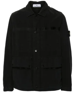 Stone Island コンパスバッジ シャツジャケット ブラック - サムネイル1