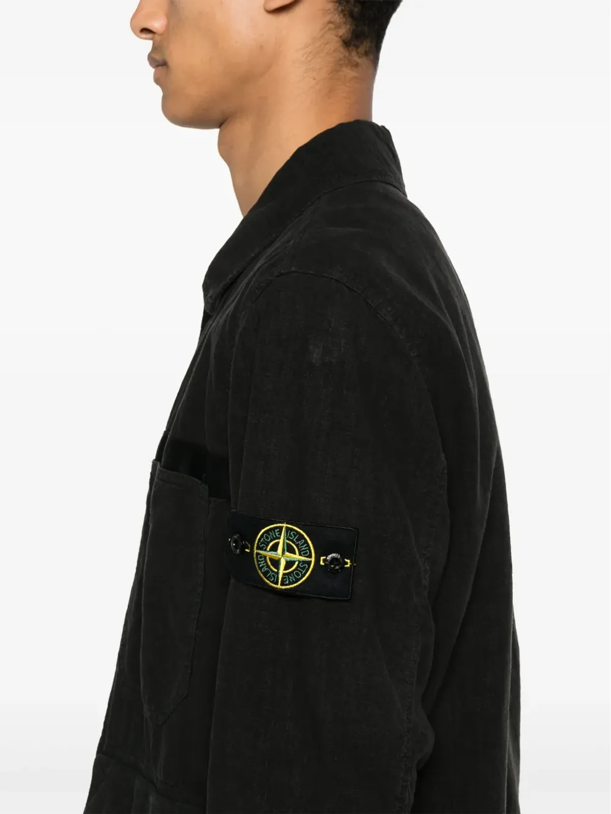 Stone Island コンパスバッジ シャツジャケット ブラック - 画像5