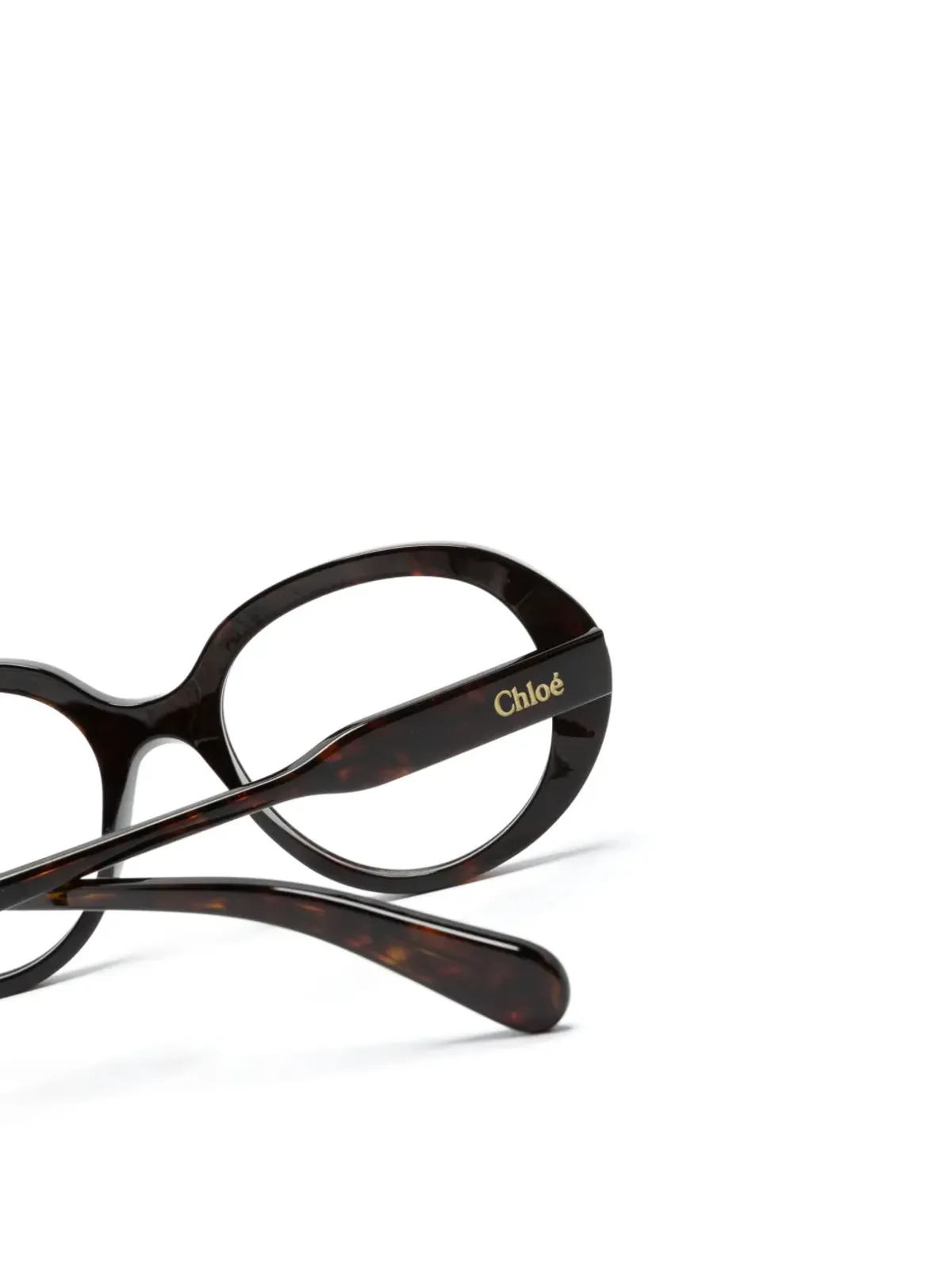 Chloé Eyewear べっ甲柄 ラウンドフレーム メガネ ブラウン - 画像3