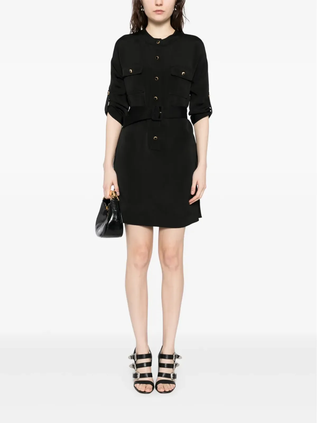 TOM FORD テクスチャード ベルト付きミニシャツドレス - 画像2