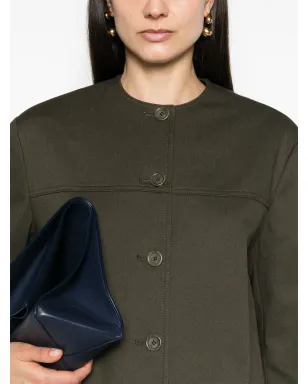 Max Mara Recital ツイル シャツジャケット オリーブグリーン - サムネイル5