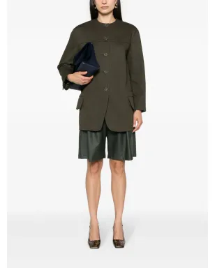 Max Mara Recital ツイル シャツジャケット オリーブグリーン - サムネイル2