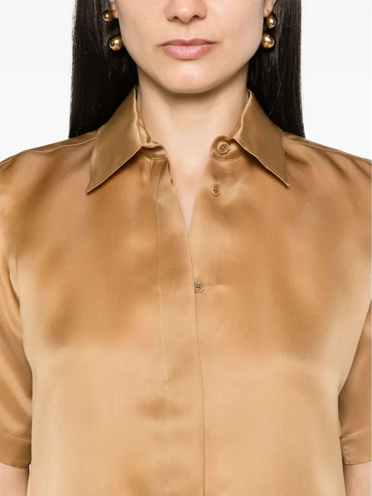 Max Mara 半袖シルクシャツ - ゴールド - 画像5