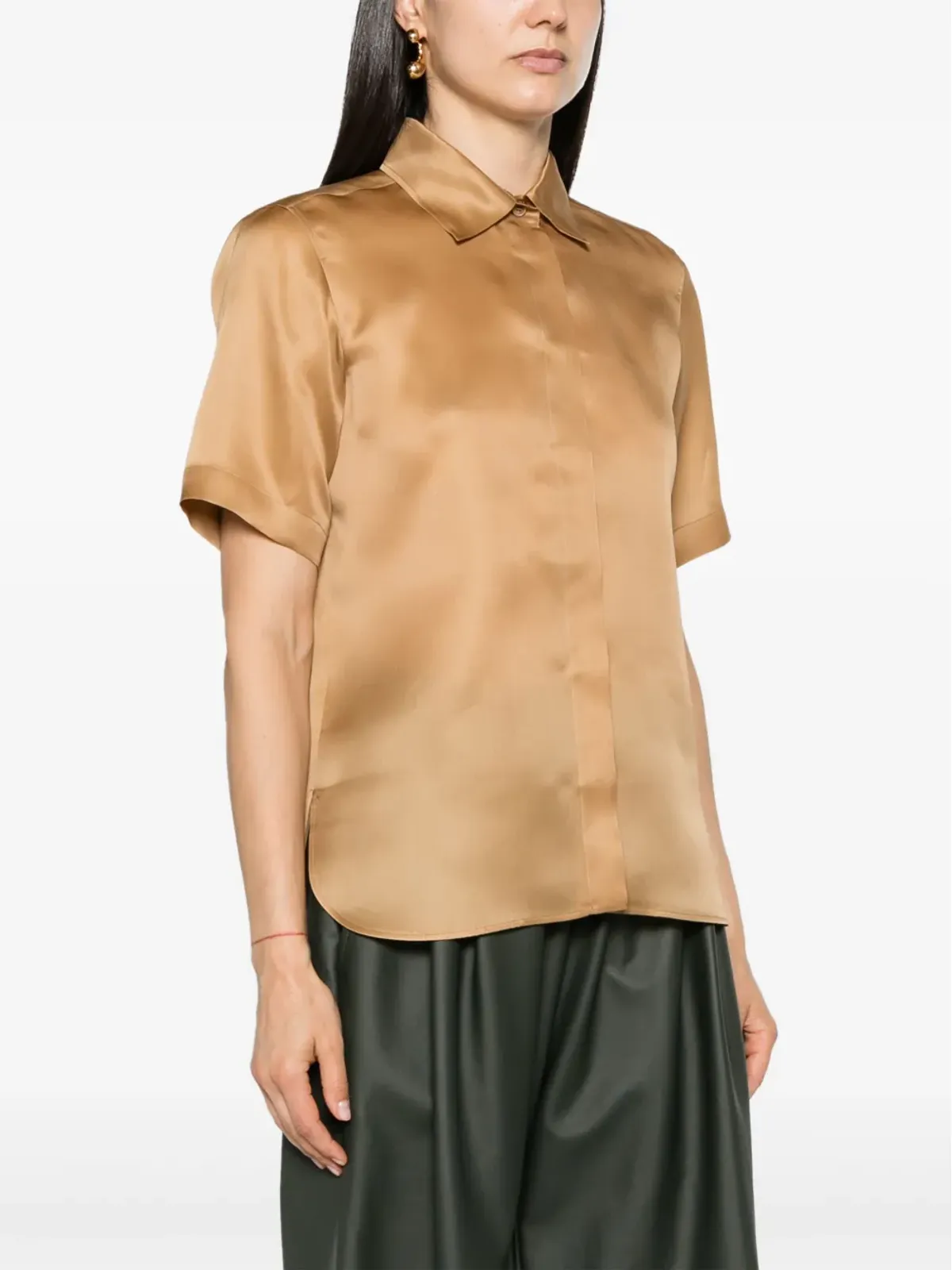 Max Mara 半袖シルクシャツ - ゴールド - 画像3