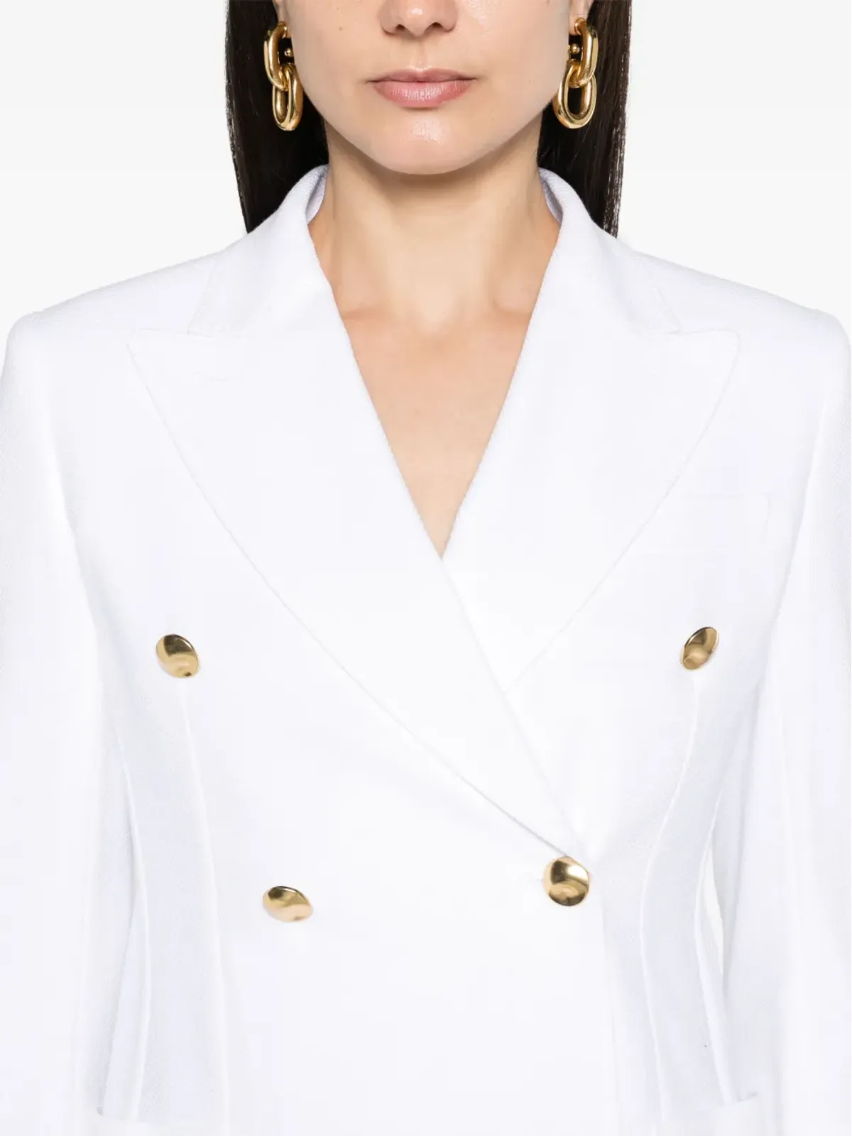 Max Mara ピークドラペル ダブルブレスト ブレザー - ホワイト - 画像5