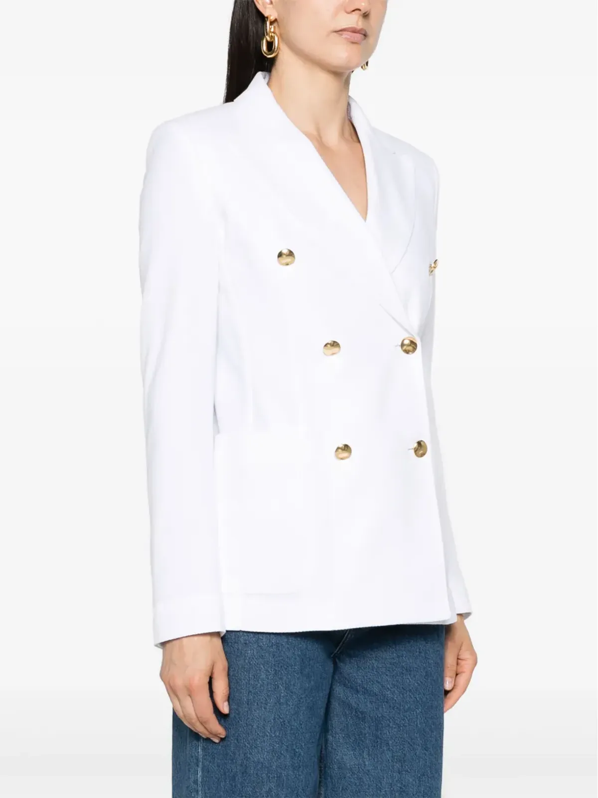 Max Mara ピークドラペル ダブルブレスト ブレザー - ホワイト - 画像3