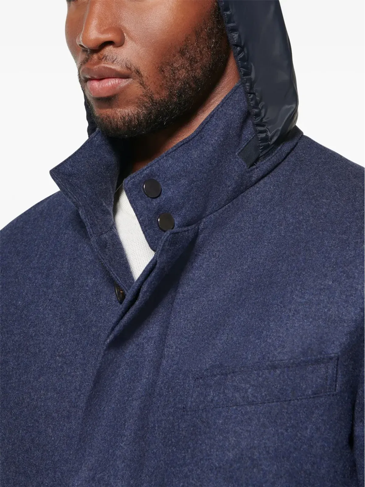 Norwegian Wool ダウンライニング付きバージンウールコート - 画像5