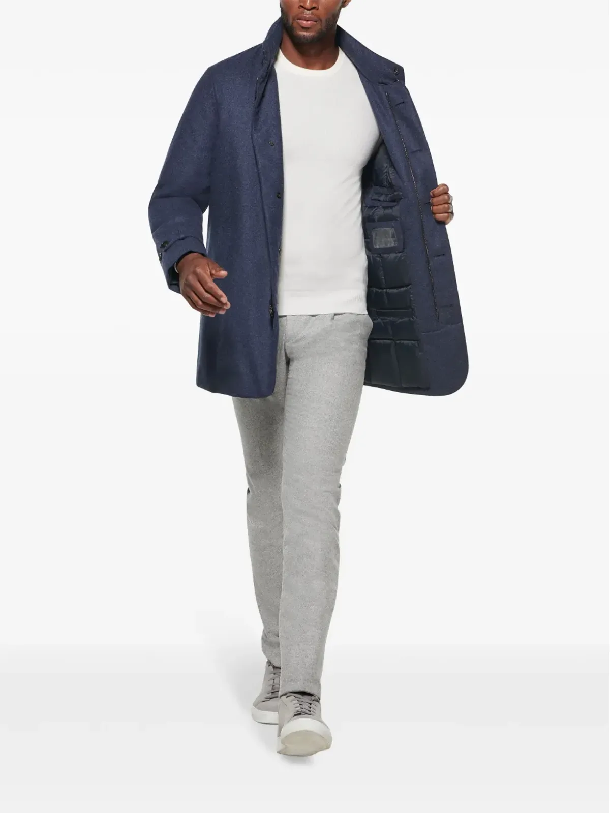 Norwegian Wool ダウンライニング付きバージンウールコート - 画像2