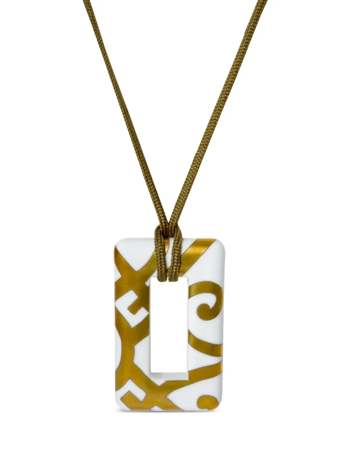 Hermès ビンテージ 磁器ペンダントネックレス - イエロー - 画像2